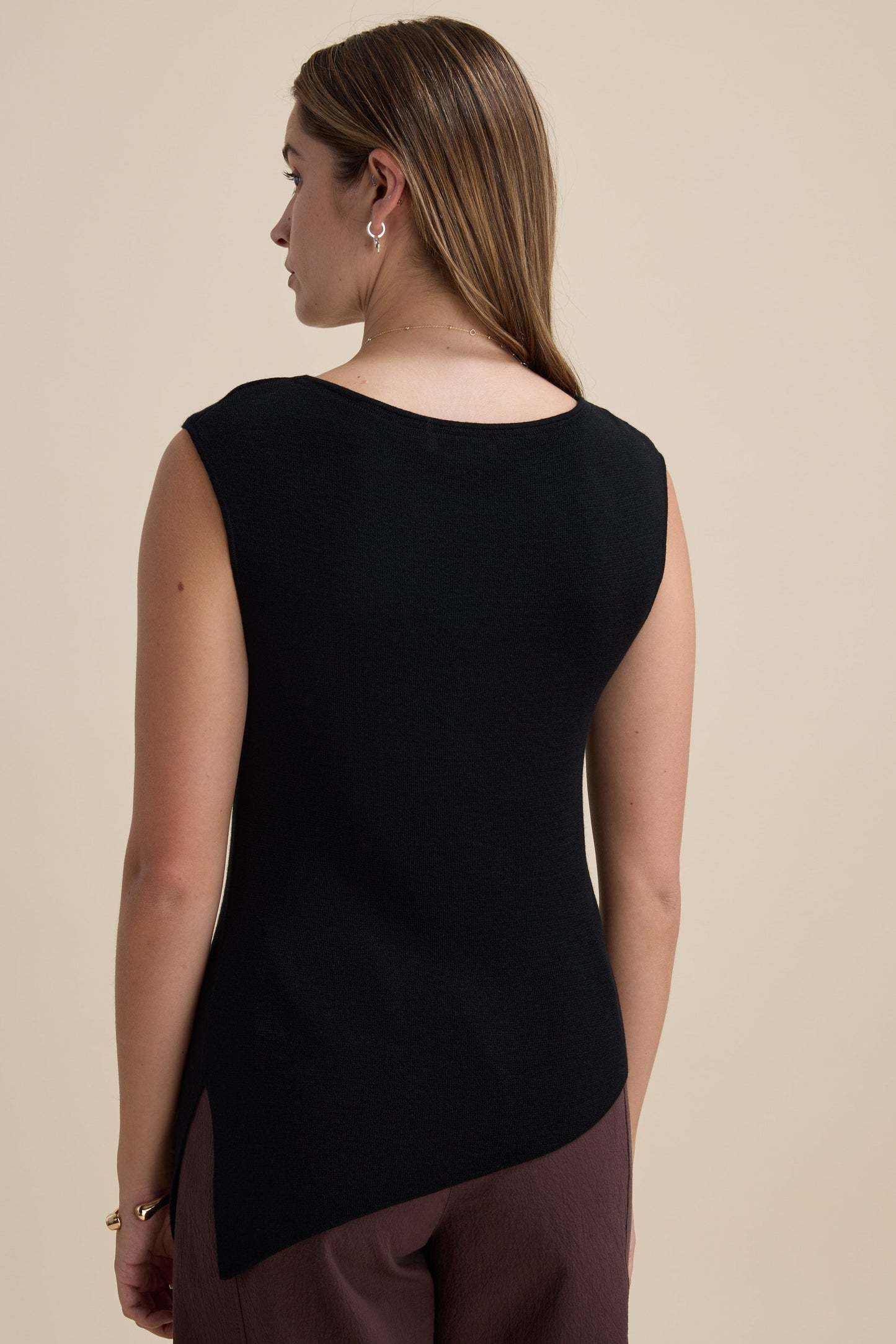 Sloane Asymmetric Merino Silk Top