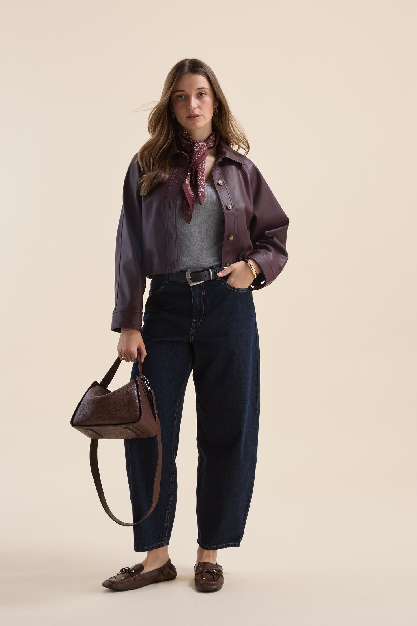 Ember Faux Leather Bomber Jacket