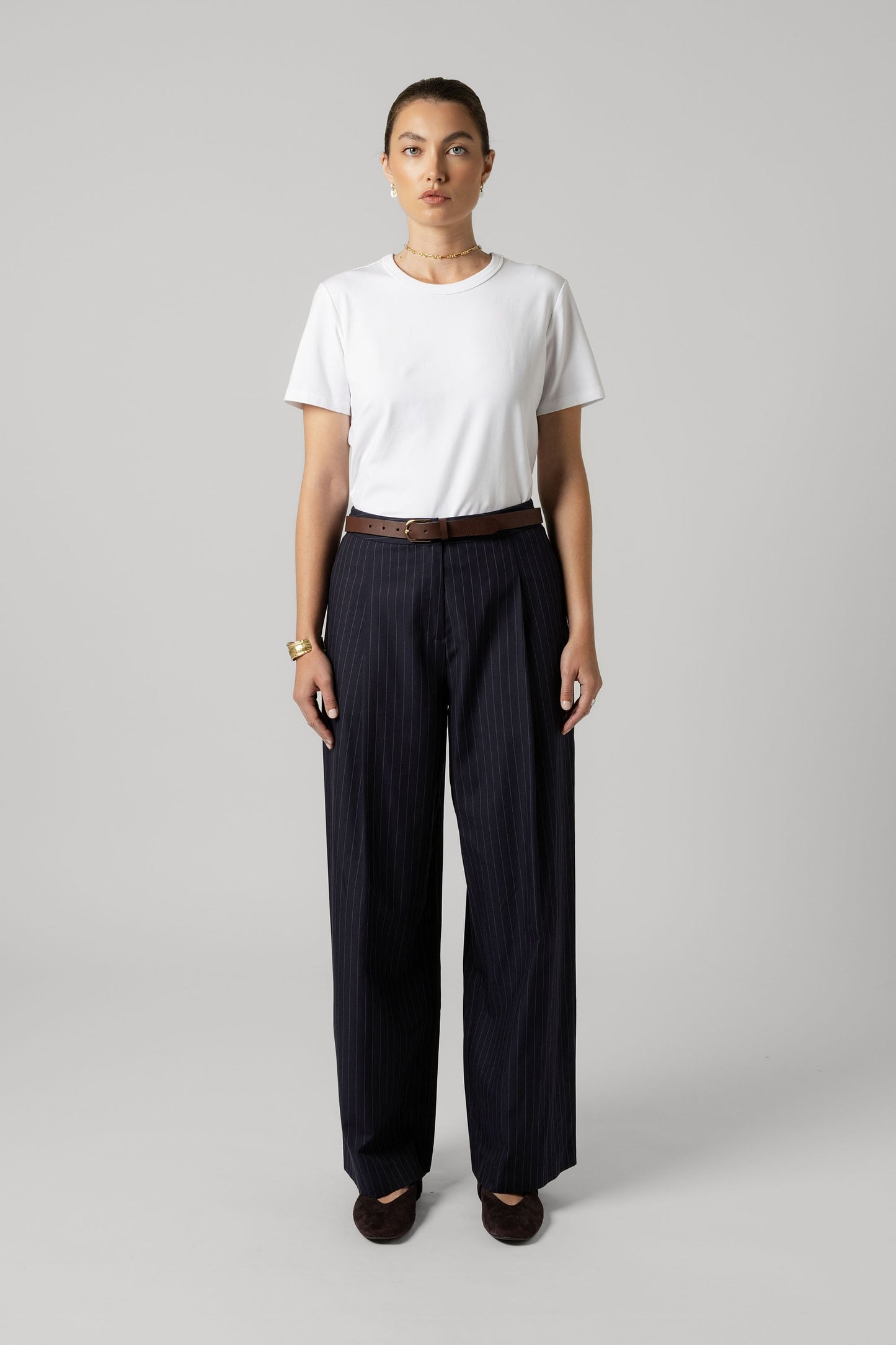 The Pleat Detail Wide Leg Pants