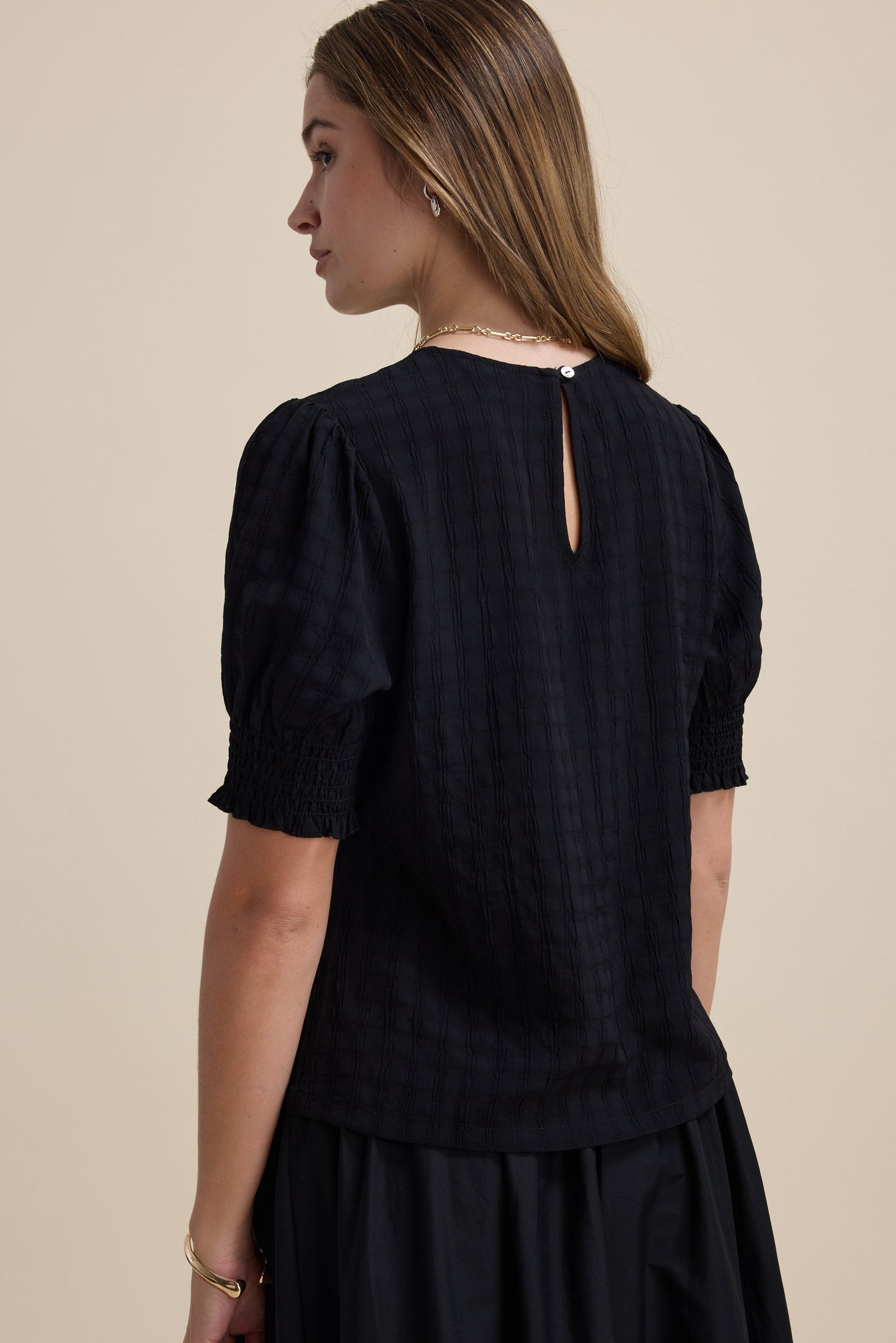 Leila Shirred Sleeve Top
