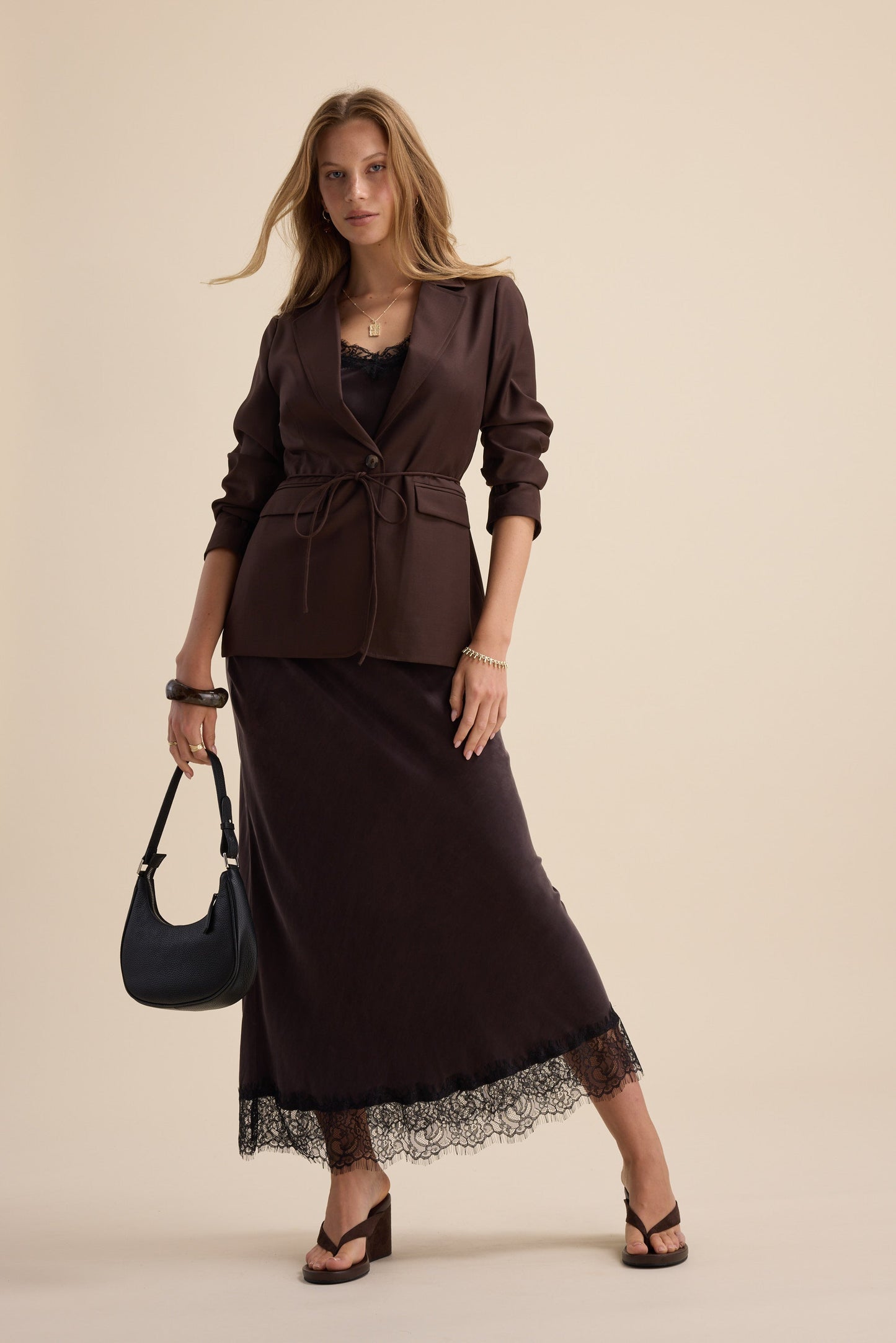 Eloise Lace Detail Slip Skirt