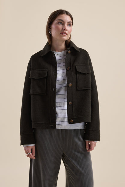 Kaia Wool Blend Cropped Coat