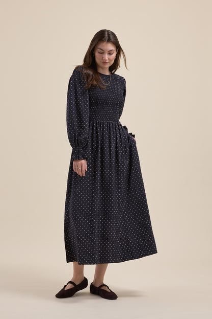 Brooke Shirred Long Sleeve Dress