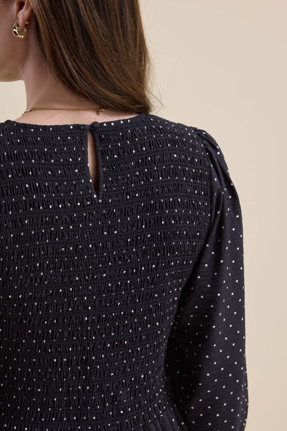 Brooke Shirred Long Sleeve Dress