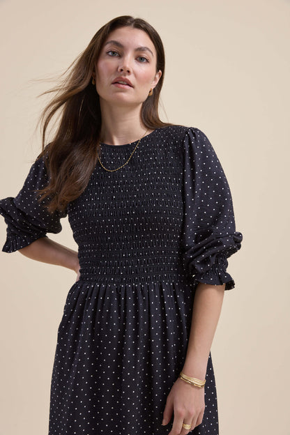 Brooke Shirred Long Sleeve Dress