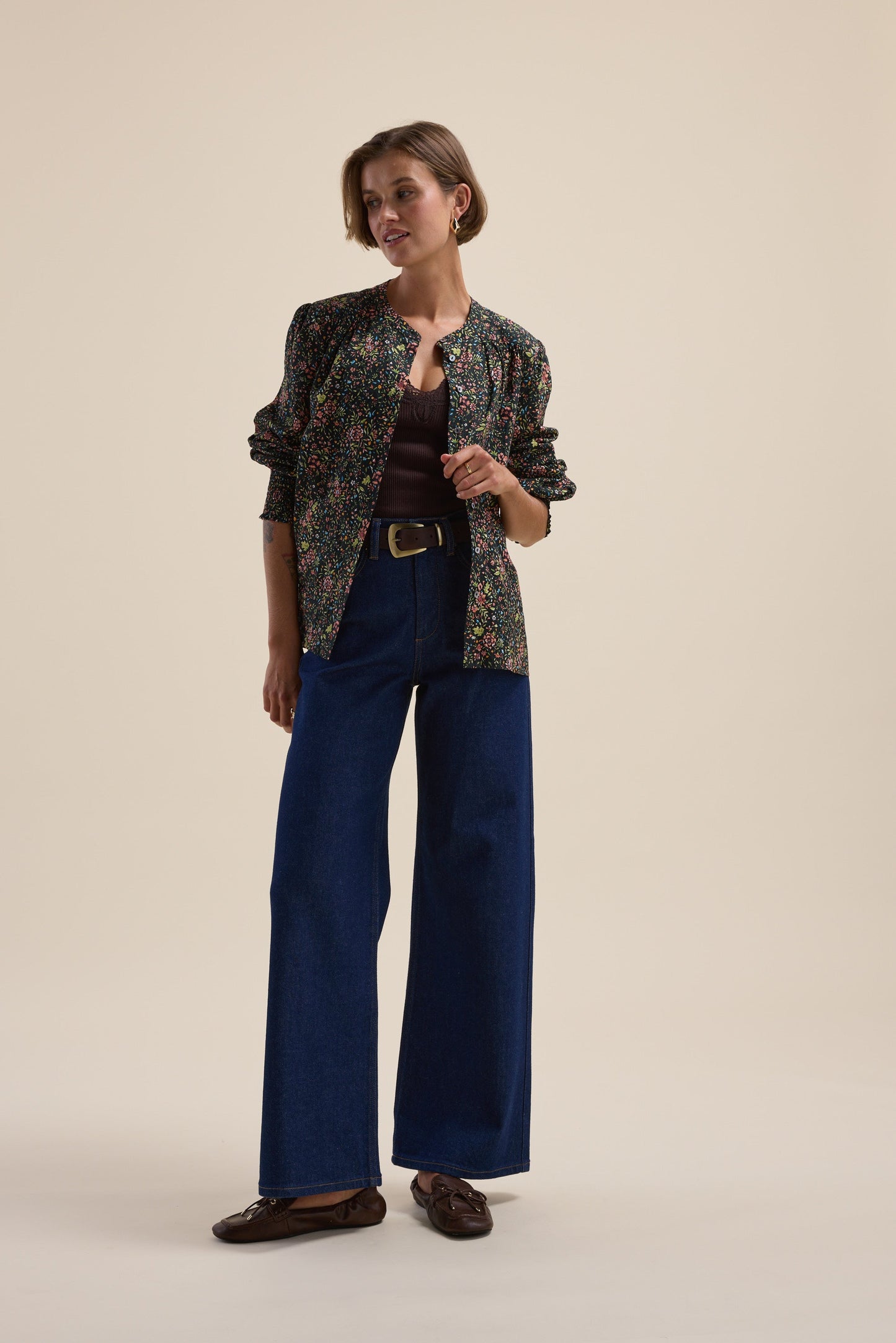 Elementary Button Front Top