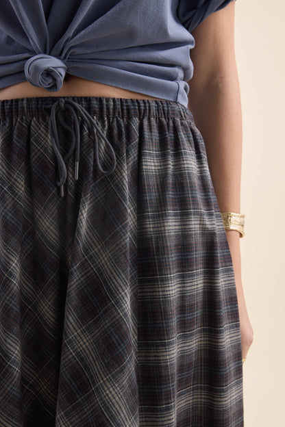 Elementary Check Midi Skirt