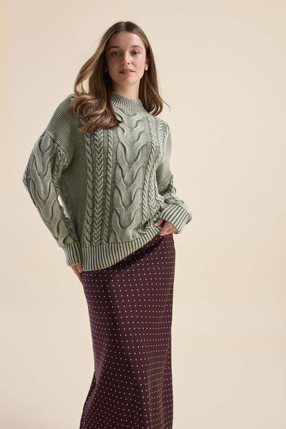 Elementary Cable Detail Sweater
