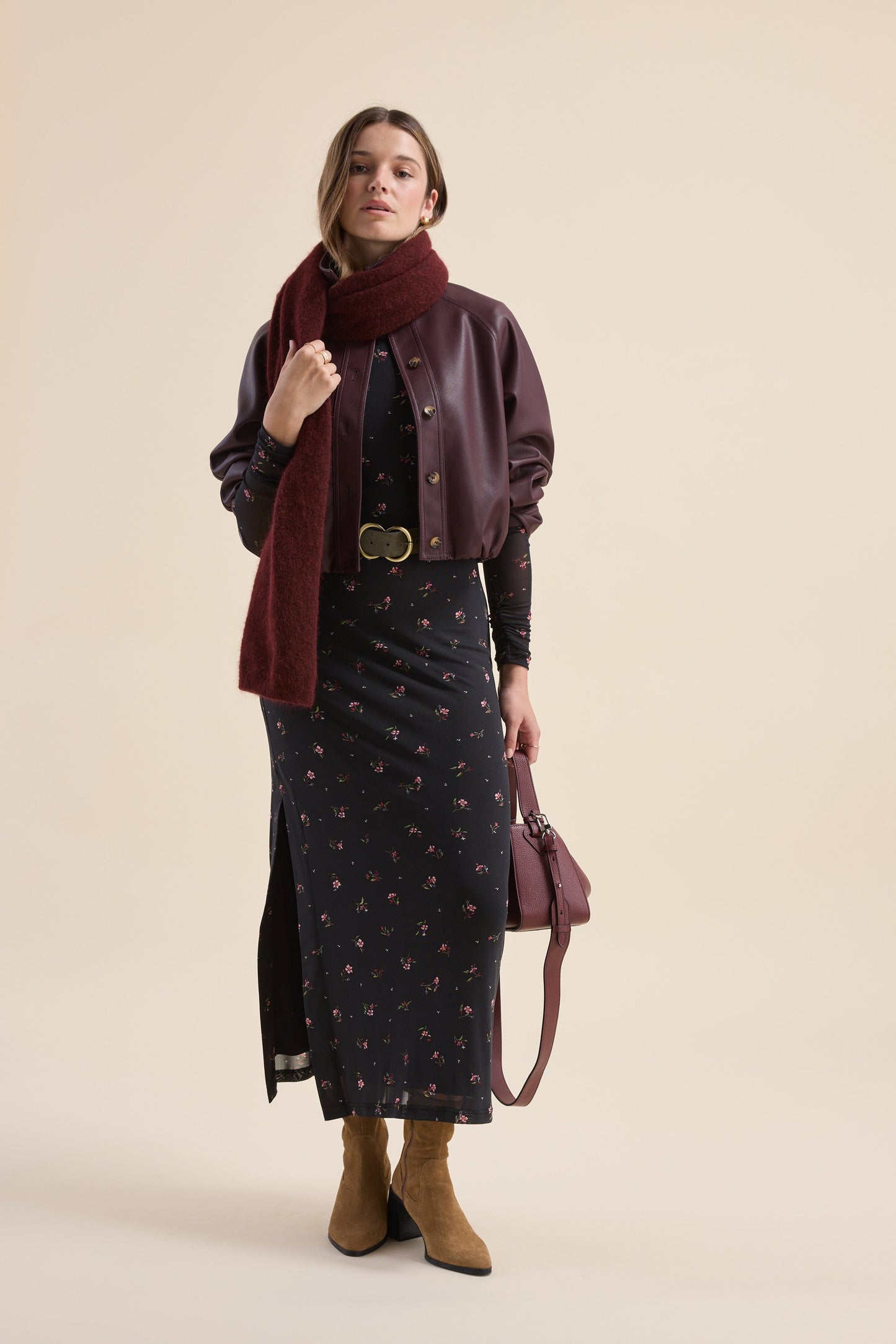 The Mesh Funnel Neck Dress