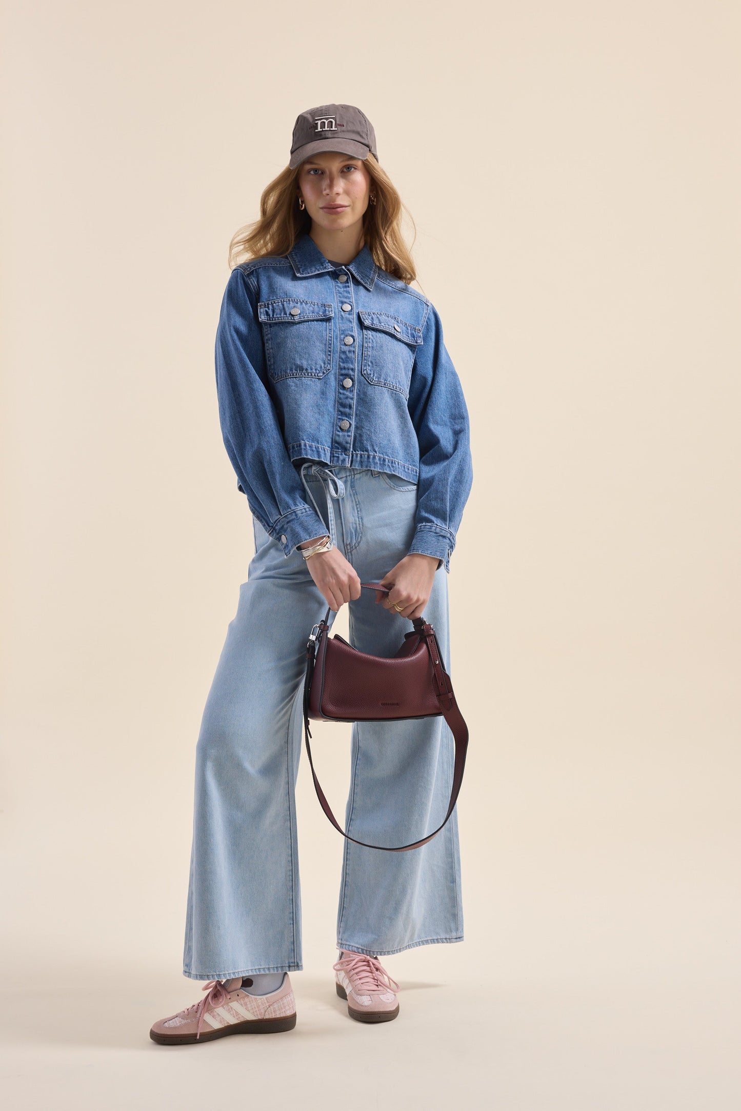 Elementary Long Sleeve Cropped Denim Shirt