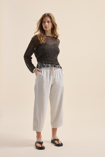 Elementary Linen Barrel Leg Jogger