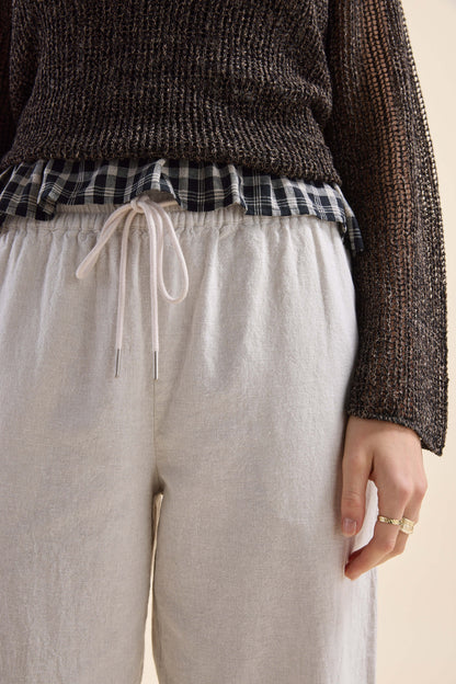 Elementary Linen Barrel Leg Jogger