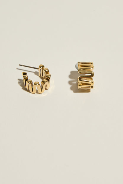 Atelier 19 Squiggle Hoop Earrings