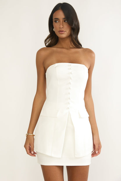 Ilara A-Line Mini Skirt White