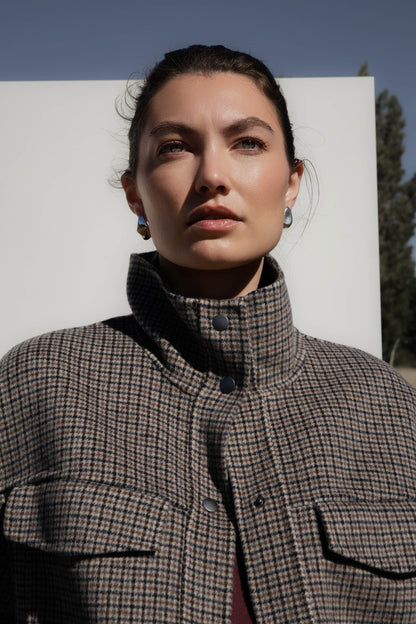 Wool Blend Bomber Coat