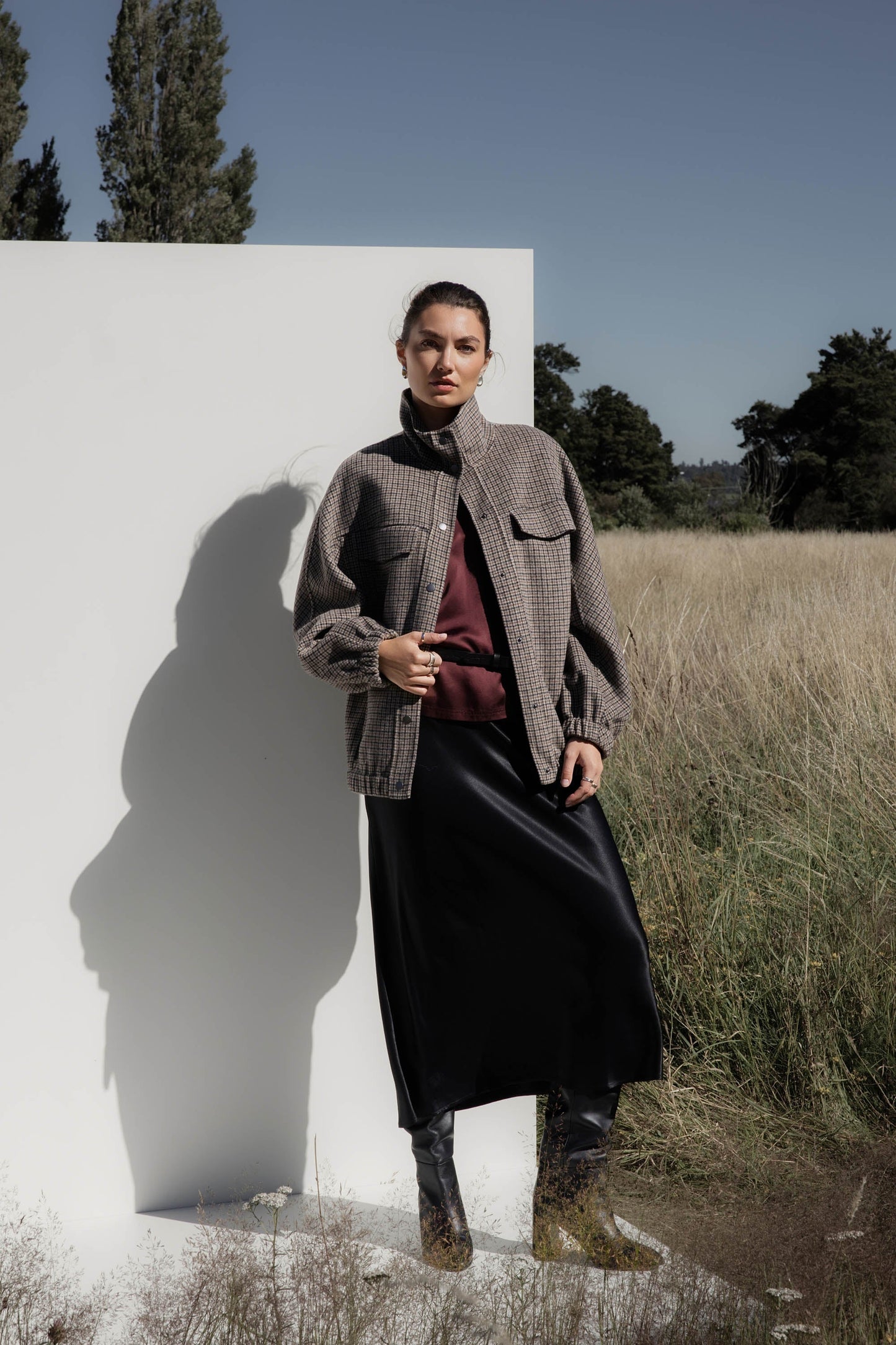 Wool Blend Bomber Coat