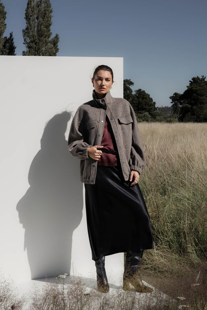 Wool Blend Bomber Coat