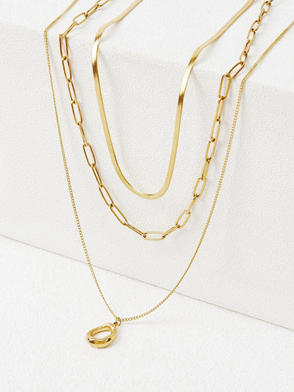 Layered Gold-Tone Chain Necklace