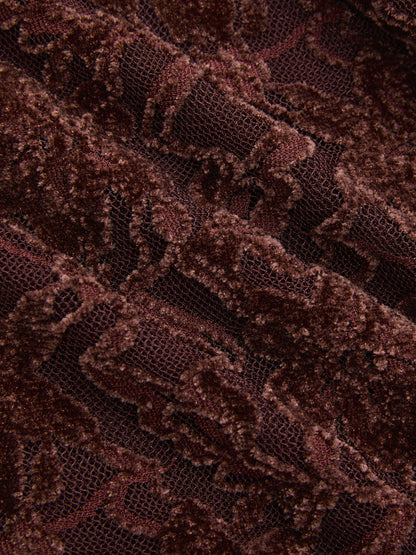 Lace-Jacquard Long-Sleeve Mini Dress
