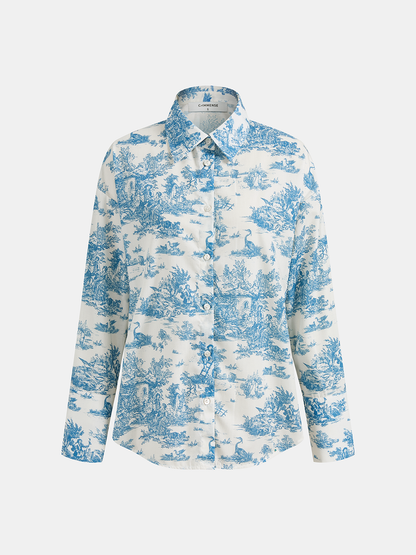 Printed Long sleeve Shirt & Shorts Set