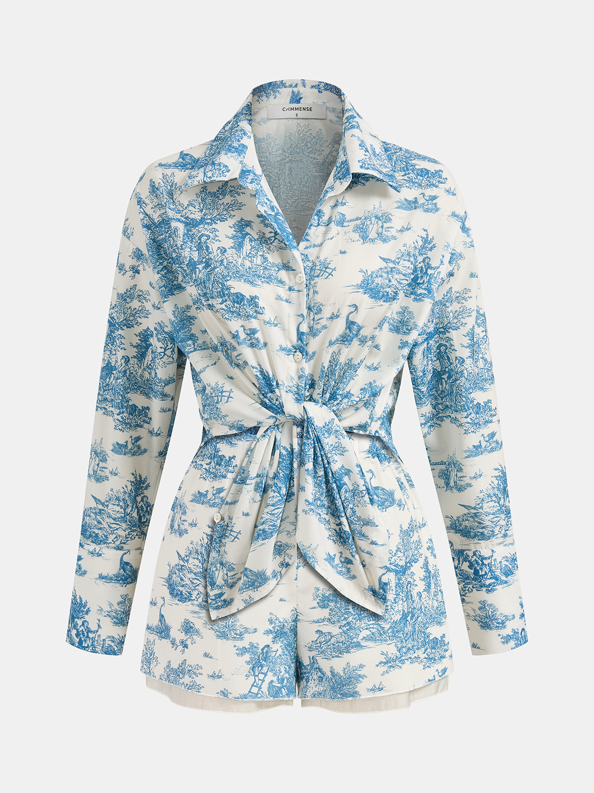 Printed Long sleeve Shirt & Shorts Set