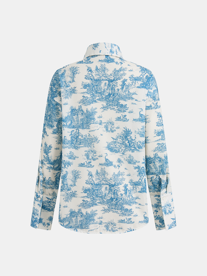 Printed Long sleeve Shirt & Shorts Set