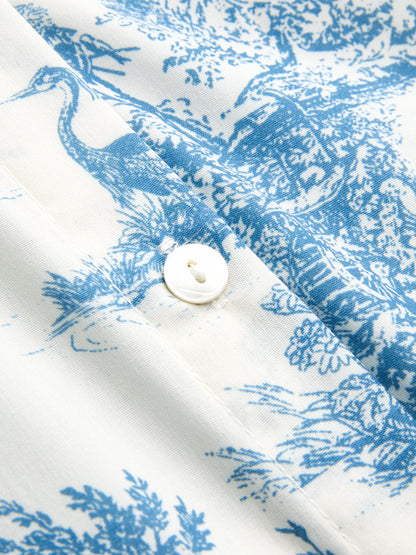 Printed Long sleeve Shirt & Shorts Set