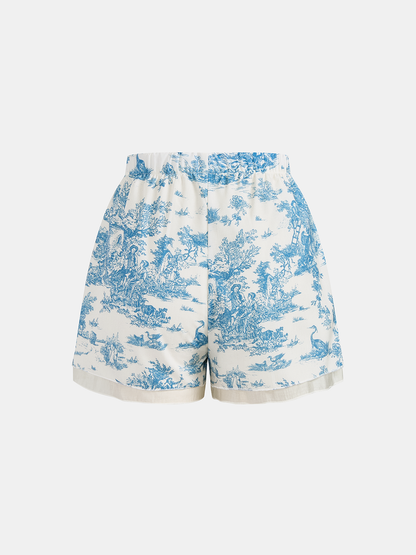 Printed Long sleeve Shirt & Shorts Set
