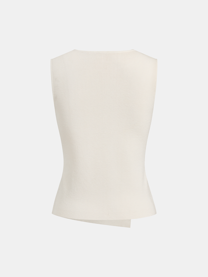 Metal Buckle Sleeveless Knit Top