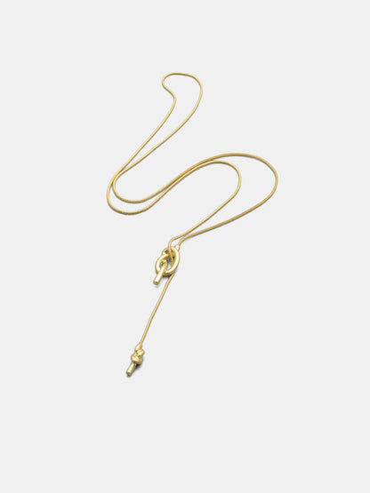 Knot Lariat Snake Chain Necklace