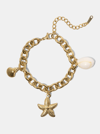 Starfish Shell Charm Chain Bracelet