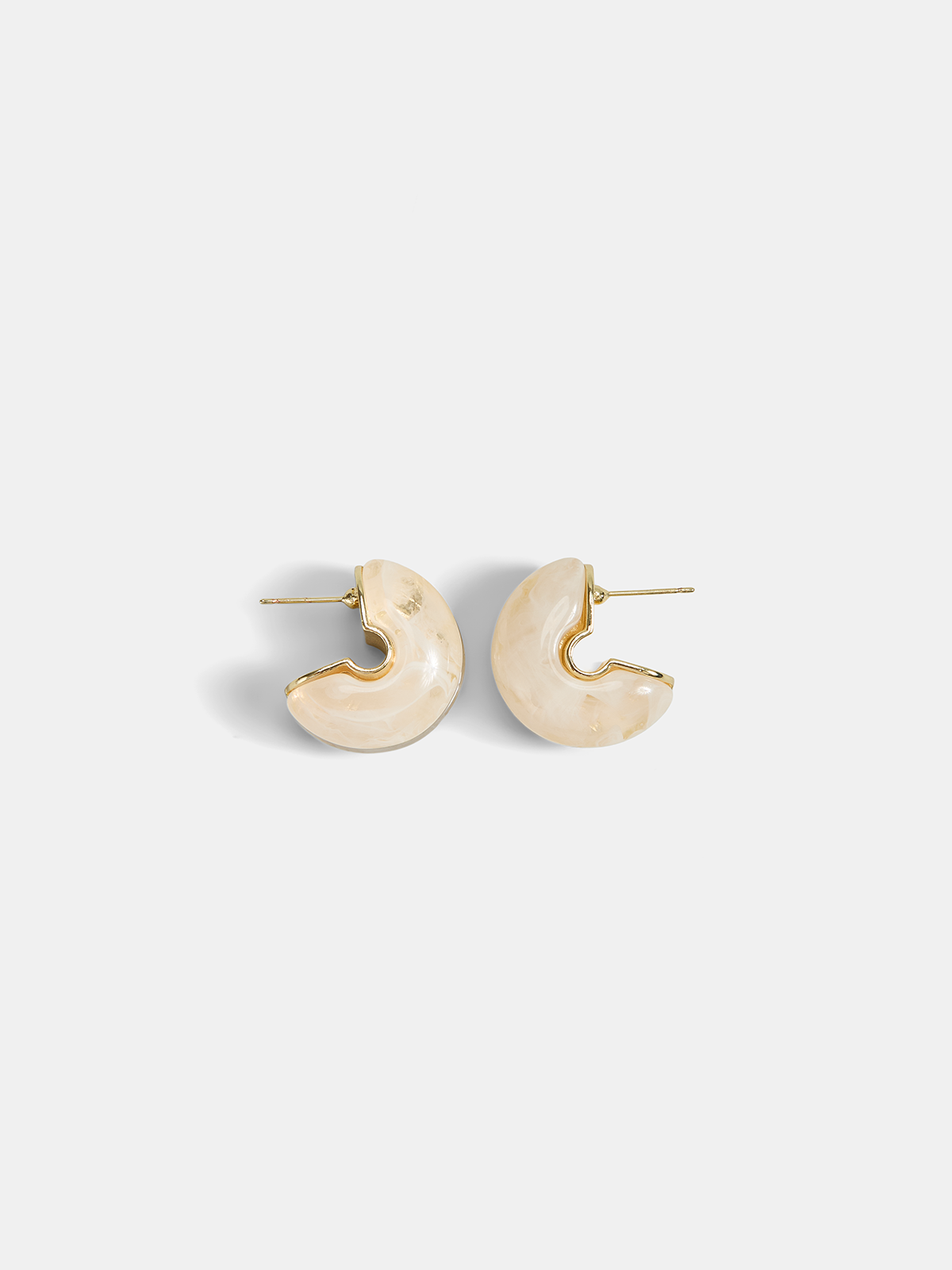 Marbled Resin Chunky C-Hoop Earrings