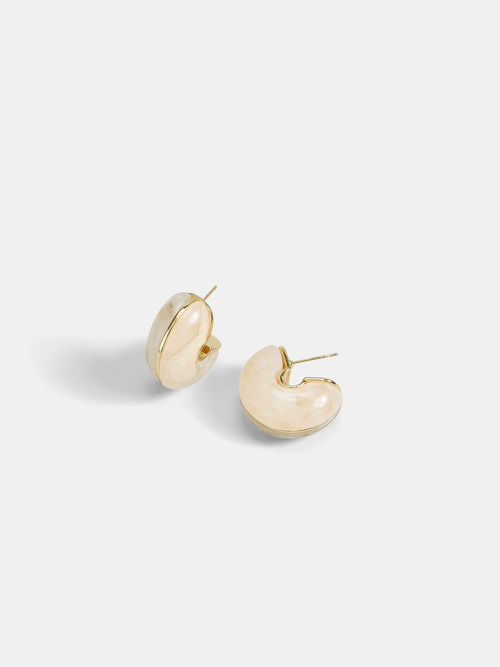 Marbled Resin Chunky C-Hoop Earrings
