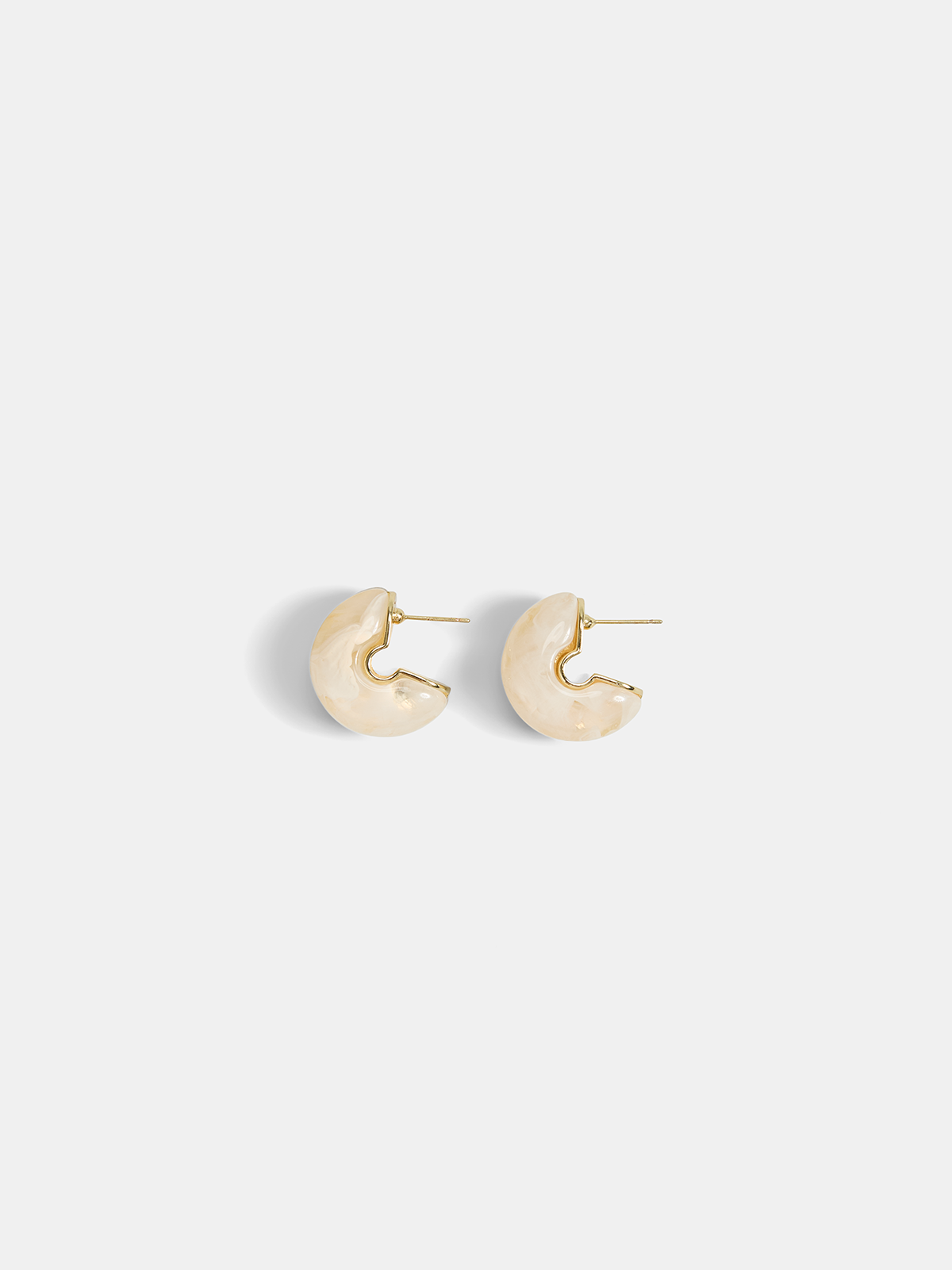 Marbled Resin Chunky C-Hoop Earrings
