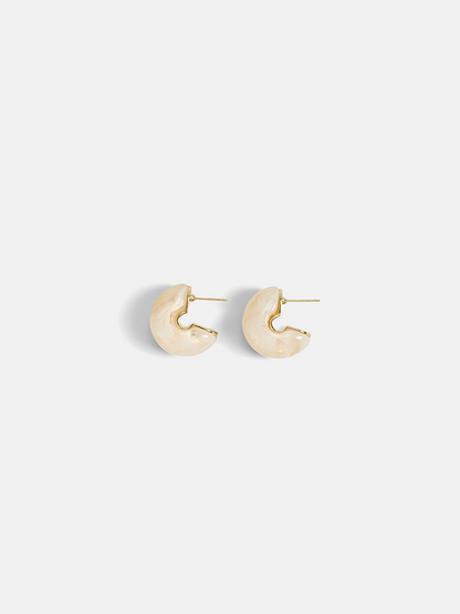 Marbled Resin Chunky C-Hoop Earrings
