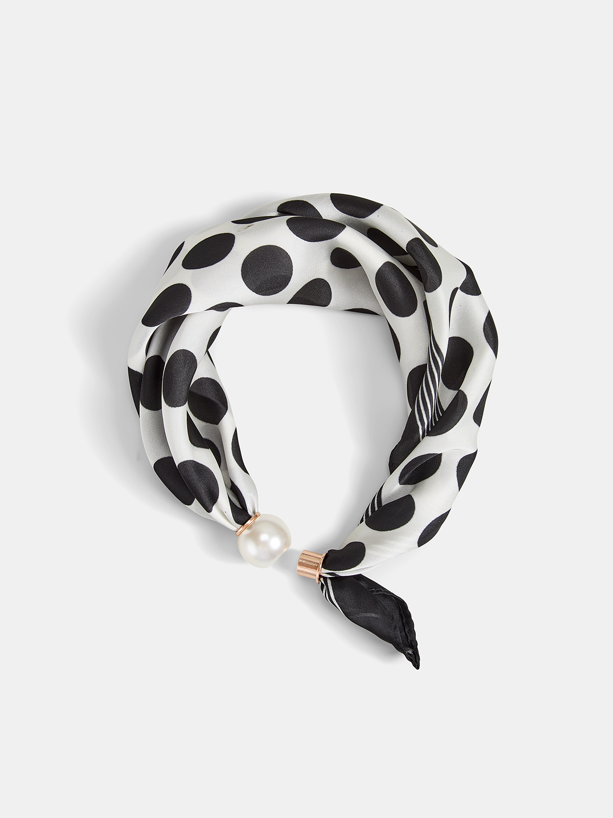 Pearl Magnetic Closure Polka Dot Scarf