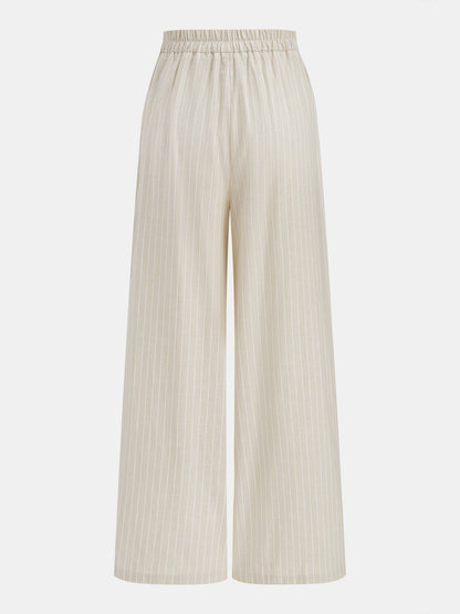 Striped Cotton Two Piece Pants Set