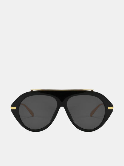 Oversized Aviator Metal Sunglasses