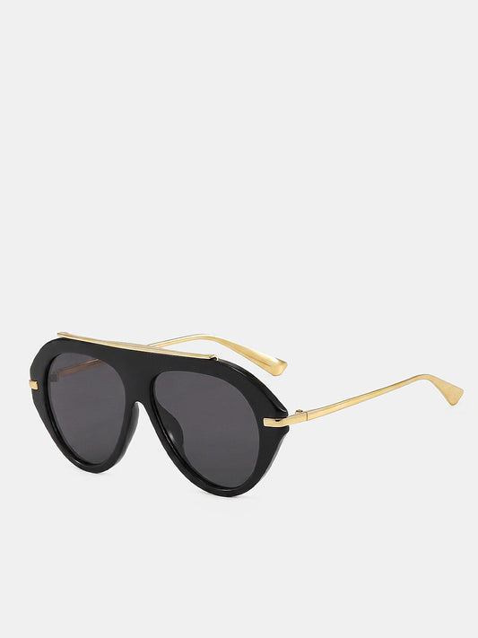 Oversized Aviator Metal Sunglasses
