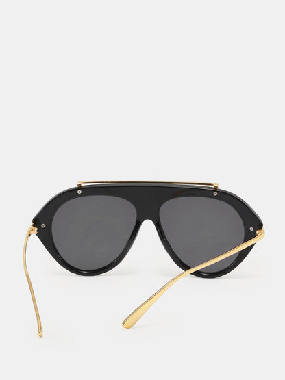 Oversized Aviator Metal Sunglasses