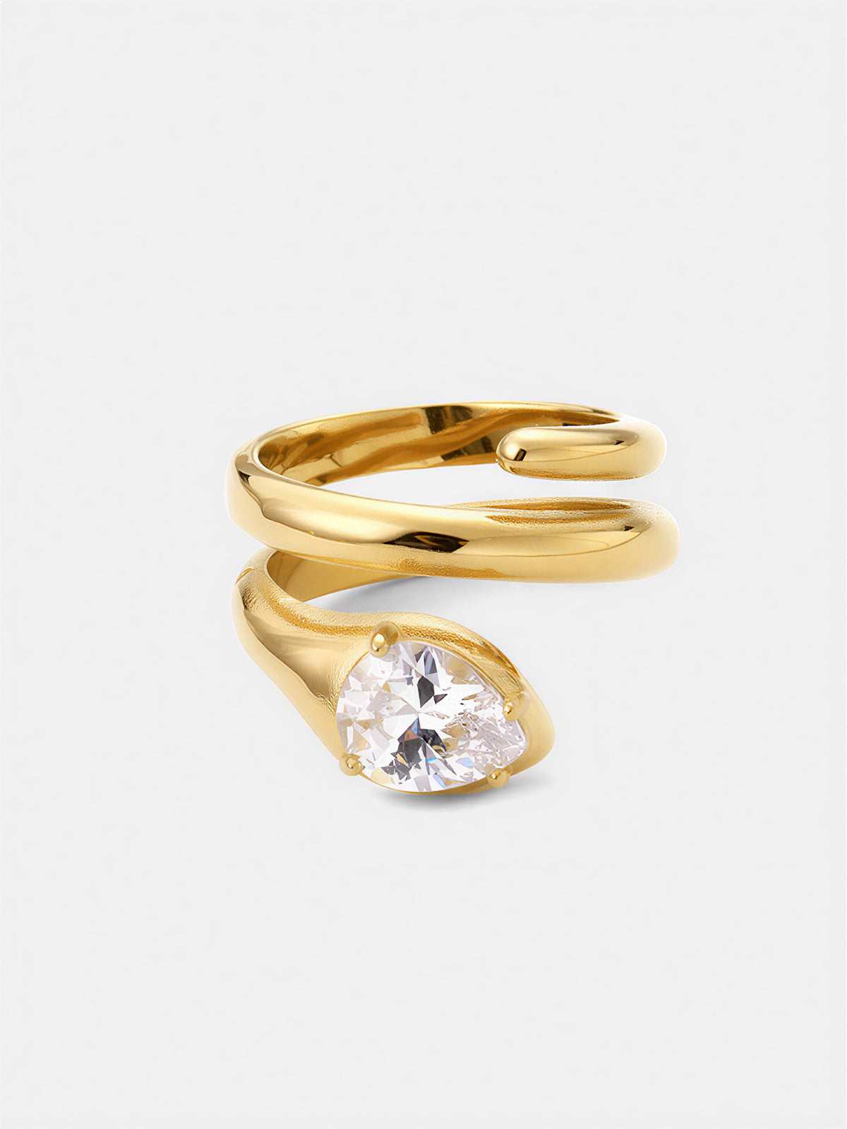 Pear Cut Zircon Bypass Ring