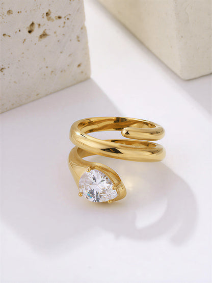 Pear Cut Zircon Bypass Ring