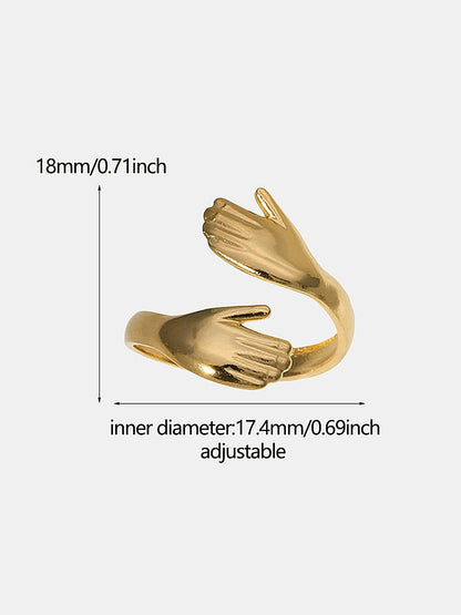Hugging Hands Open Ring