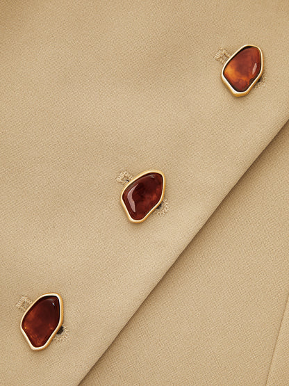 Slim Fit Amber Button Asymmetrical Vest