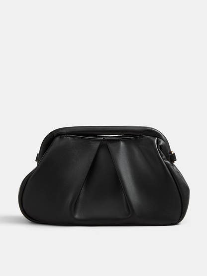 Ruched Top Handle Chain Crossbody Handbag