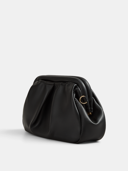 Ruched Top Handle Chain Crossbody Handbag