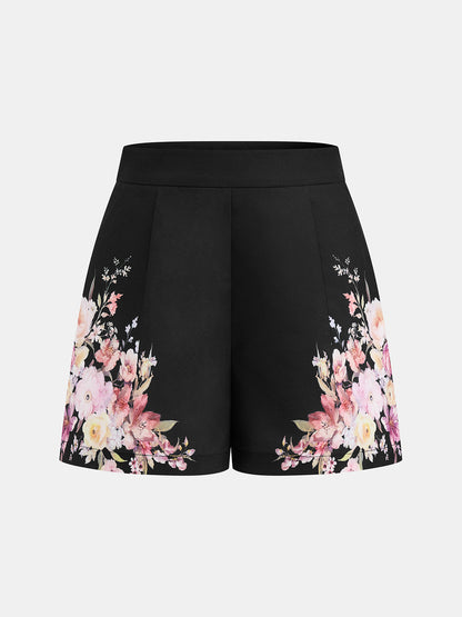 Floral Print Two Piece Shorts Set