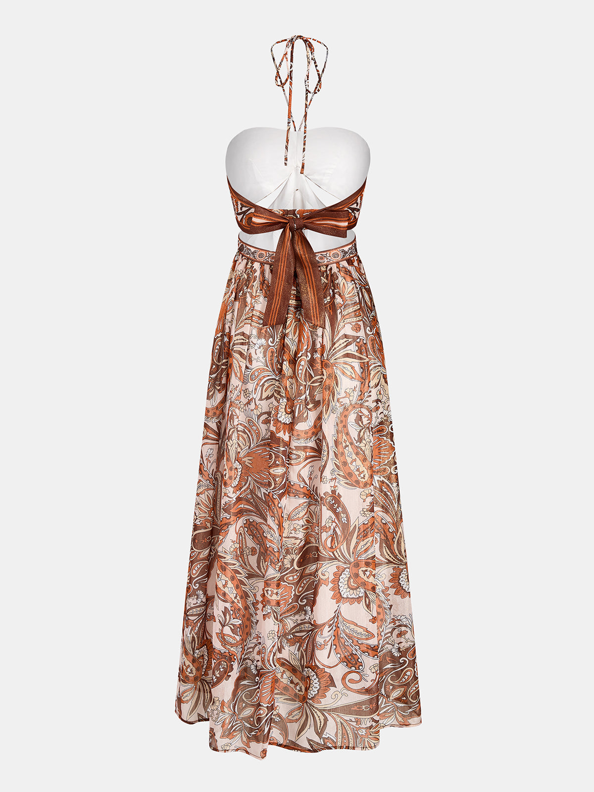 Halter Cutout Paisley Midi Dress
