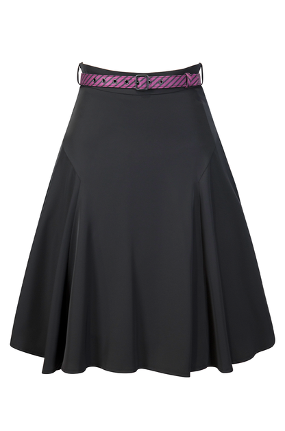Office Affair Classic Belted Skirt (Black)