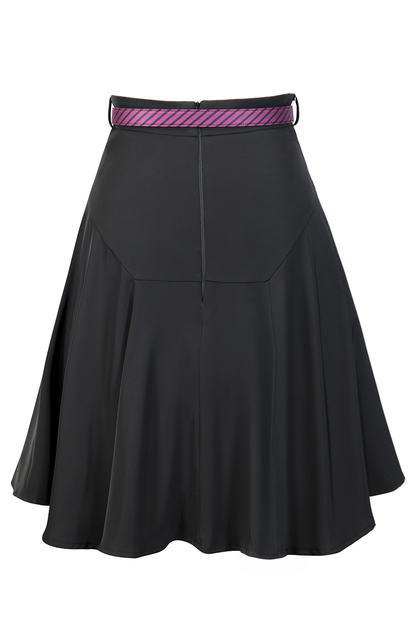 Office Affair Classic Belted Skirt (Black)
